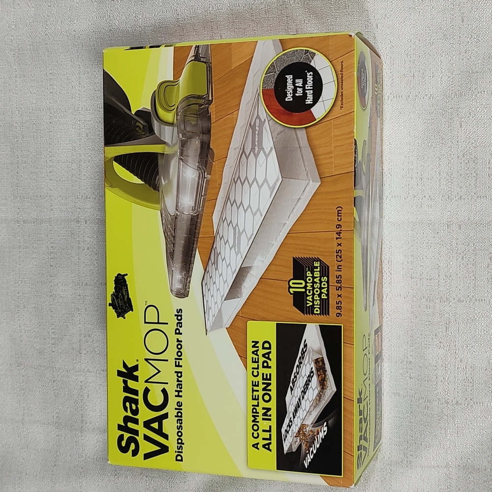 Shark Vacmop Disposable Mop Hard Floor Pads Cleaning 9.85 x 5.85 inches  2 boxes